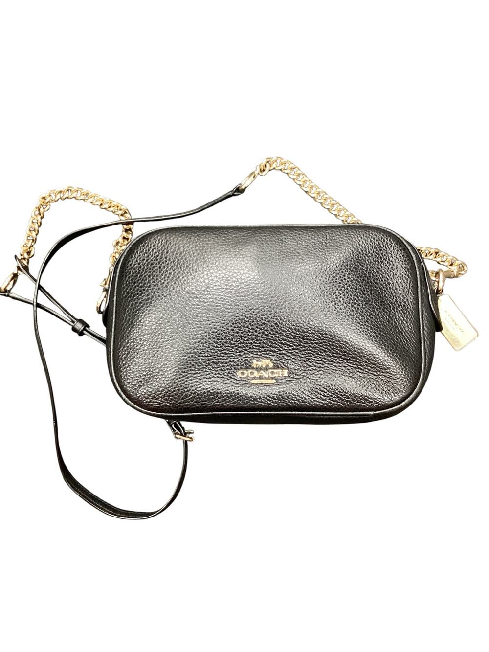 Coach Purse Women’s 1 Size Isla Leather Camera Crossbody Bag Gold Hardware Black